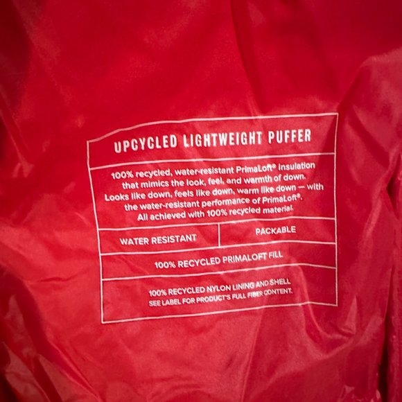 Gap Upcycled Red Puffer Coat - Picture 2 of 4